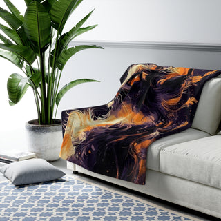 Torte Black Cat Sherpa Fleece Blanket