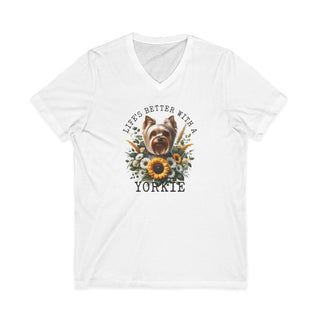 Life's Better With a Yorkie V Neck T-Shirt