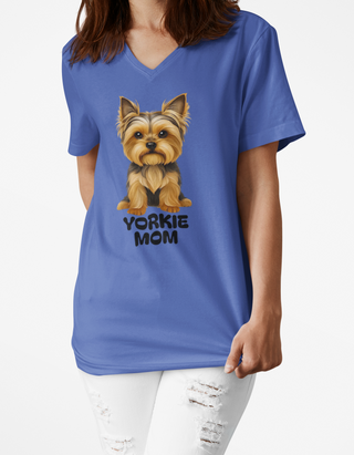 Yorkshire Terrier Mom V-Neck T-Shirt