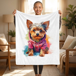 Yorkie Paint Velveteen Plush Blanket