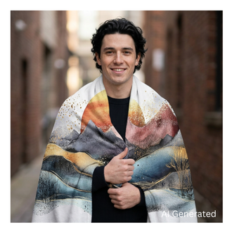 Sunset Mountain Sherpa Blanket