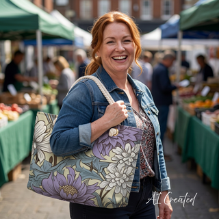 Purple Botanical Vintage Weekender Bag
