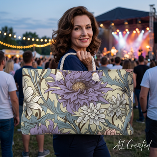 Purple Botanical Vintage Weekender Bag