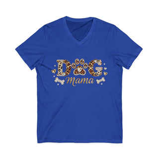 Dog Mama Leopard Paw V‑Neck T-Shirt