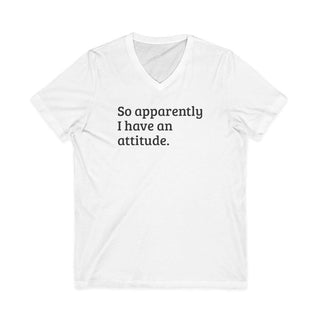 Attitude V-Neck T-Shirt lightweight cotton casual fit with witty slogan