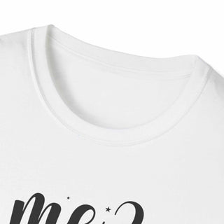 Me Sarcastic? softstyle unisex t-shirt with sarcastic humor slogan and size guide table