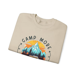 Camp More Worry Less Crewneck Sweatshirt