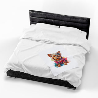 Yorkie Paint Velveteen Plush Blanket