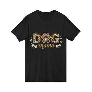 Dog Mama Leopard Paw V‑Neck T-Shirt