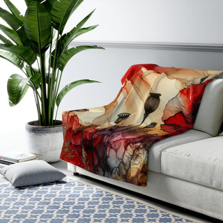 Poppy Field Sherpa Blanket