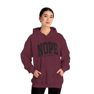 Not Today Hoodie sweatshirt with kangaroo pocket and adjustable hood, casual adult wear