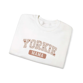 Cozy Yorkie Mom Crewneck sweatshirt with embroidered detail for dog lovers