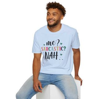 Unisex Me Sarcastic? T-shirt with sarcastic humor print, soft 100% cotton, various sizes, casual style