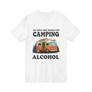 What Rhymes with Camping V‑Neck T-Shirt