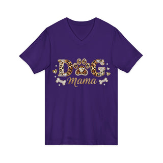 Dog Mama Leopard Paw V‑Neck T-Shirt