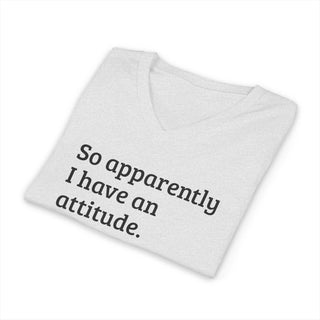 Lightweight Attitude V-Neck T-Shirt with witty text and soft cotton retail fit