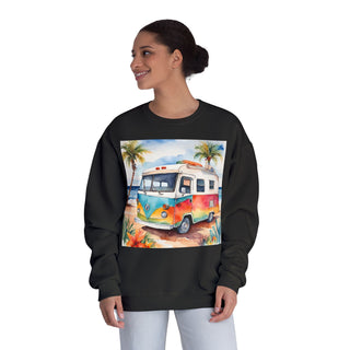 Vintage VW Camper Beach Crewneck Sweatshirt