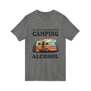 What Rhymes with Camping V‑Neck T-Shirt