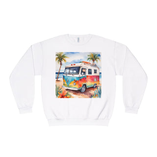 Vintage VW Camper Beach Crewneck Sweatshirt