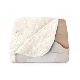 Neutral Floral Sherpa Blanket with watercolor floral print and plush sherpa backing for cozy warmth