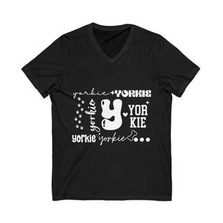 Yorkie Graphic V-Neck T-Shirt