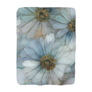 Icy Daisy Sherpa Fleece Blanket