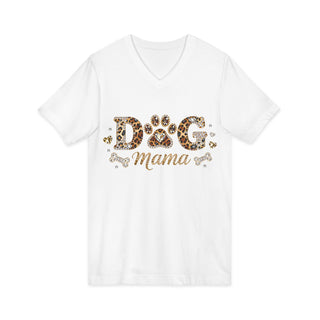 Dog Mama Leopard Paw V‑Neck T-Shirt