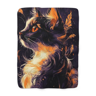 Torte Black Cat Sherpa Fleece Blanket
