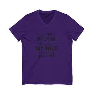 Lightweight V-Neck T-Shirt with sarcastic text design and modern retail fit
