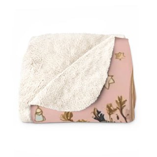 Pink Bee Floral Sherpa Blanket g