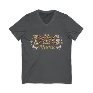 Dog Mama Leopard Paw V‑Neck T-Shirt