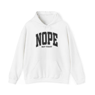 Adult Not Today Hoodie Sweatshirt with kangaroo pocket and adjustable hood in cotton-polyester blend