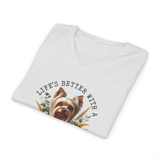 Life's Better With a Yorkie V Neck T-Shirt