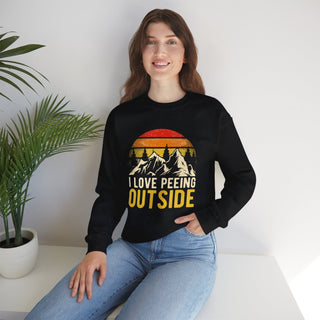 I Love Peeing Outside Retro Camping Crewneck