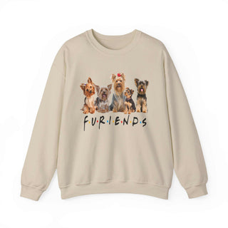 Fur-iends Dog Hoodie sweatshirt size chart with cozy crewneck and dog motif design