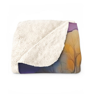 Sherpa Fleece Blanket — Autumn Moonlit Forest Throw