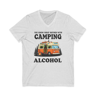 What Rhymes with Camping V‑Neck T-Shirt