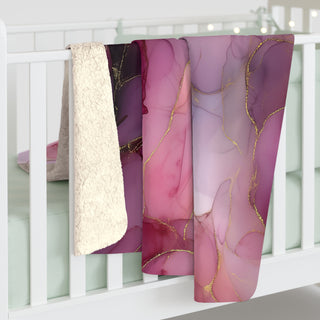 Elegant Floral Sherpa Fleece Blanket