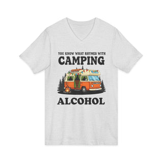 What Rhymes with Camping V‑Neck T-Shirt