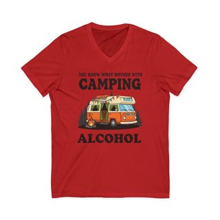 What Rhymes with Camping V‑Neck T-Shirt