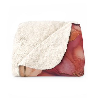 Cozy Poppy & Wildflower Sherpa Blanket with plush fleece and floral design, 50x60 inches