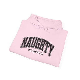 Naughty But Nice-ish Hoodie sweatshirt in cotton-polyester blend with adjustable hood and kangaroo pocket