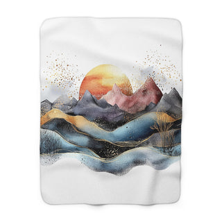 Sunset Mountain Sherpa Blanket