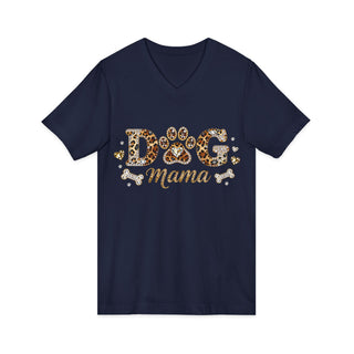 Dog Mama Leopard Paw V‑Neck T-Shirt