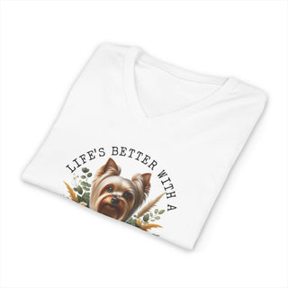 Life's Better With a Yorkie V Neck T-Shirt