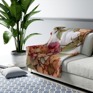 Peony Sherpa Fleece Blanket