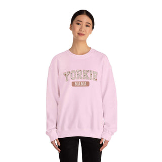 Cozy Yorkie Mom Crewneck Sweatshirt with embroidered detail for dog lovers
