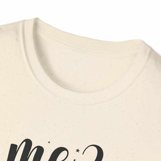 Unisex sarcastic humor t-shirt with "Me Sarcastic?" print, softstyle 100% cotton, sizes S-3XL, casual wearable design