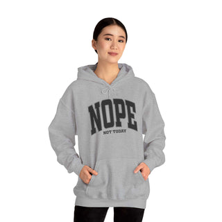 Not Today Hoodie sweatshirt with kangaroo pocket and adjustable hood in cotton-polyester blend