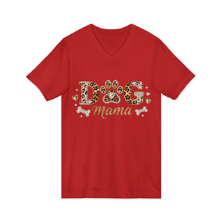 Dog Mama Leopard Paw V‑Neck T-Shirt